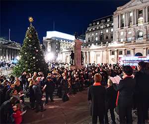 Royal Exchange Christmas tree lights 2017